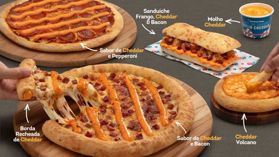 Domino’s Pizza inova cardápio e lança ‘Festival Cheddar’. Foto: Divulgação