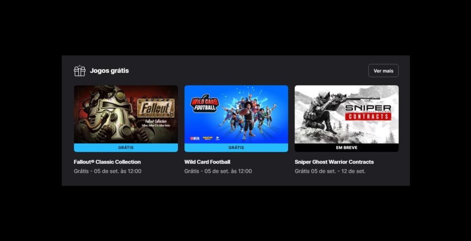 Epic Games Store solta os jogos Fallout Classic Collection e Wild Card Football de graça. Foto: Divulgação/Reprodução/Epic