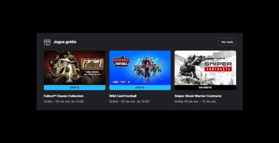 Epic Games Store solta os jogos Fallout Classic Collection e Wild Card Football de graça. Foto: Divulgação/Reprodução/Epic
