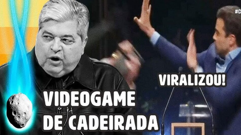 Drops de Jogos leva no canal Meteoro Brasil o game baseado na cadeirada de Datena em Marçal. Foto: Reprodução/YouTube