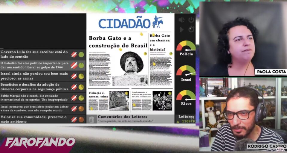 Canal Farofeiros joga o game indie brasileiro Cidadão Simulator, que une videogames e política. Foto: Reprodução/YouTube