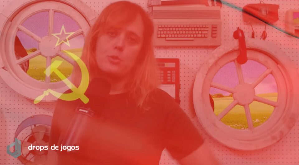 Ana Lesnovski no documentário da TV Cringe do jogo que não é comunista. Foto: Reprodução/YouTube/Montagem Pedro Zambarda/Drops de Jogos