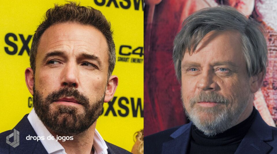 Ben Affleck e Mark Hamill. Foto: Wikimedia Commons/Montagem Pedro Zambarda/Drops de Jogos