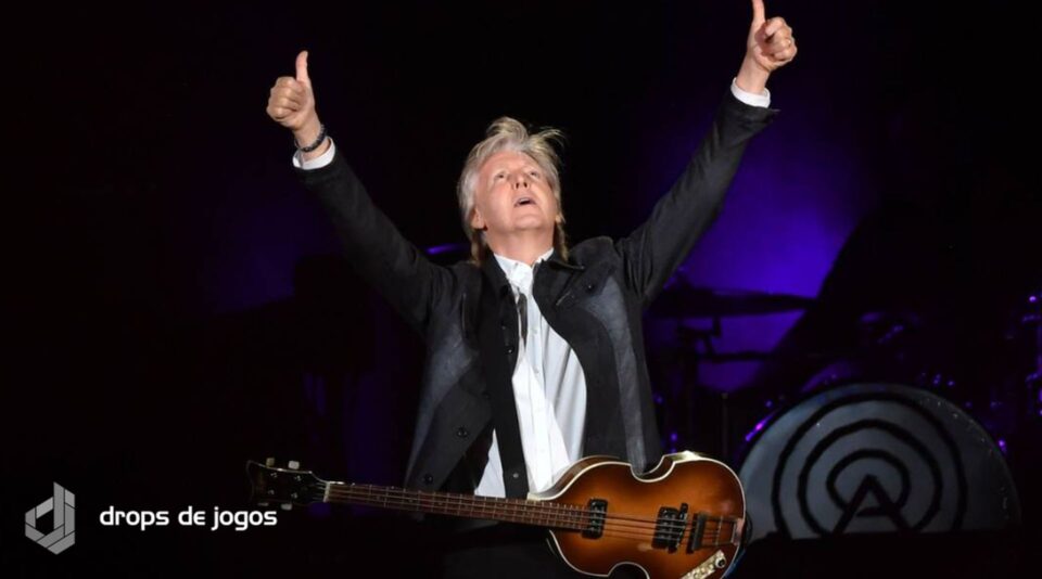 Paul McCartney. Foto: Nelson Almeida / AFP/Montagem Pedro Zambarda/Drops de Jogos