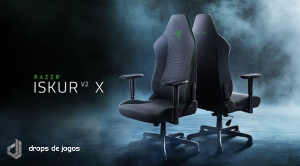 Razer Iskur V2 X. Foto: Divulgação/Montagem Pedro Zambarda/Drops de Jogos