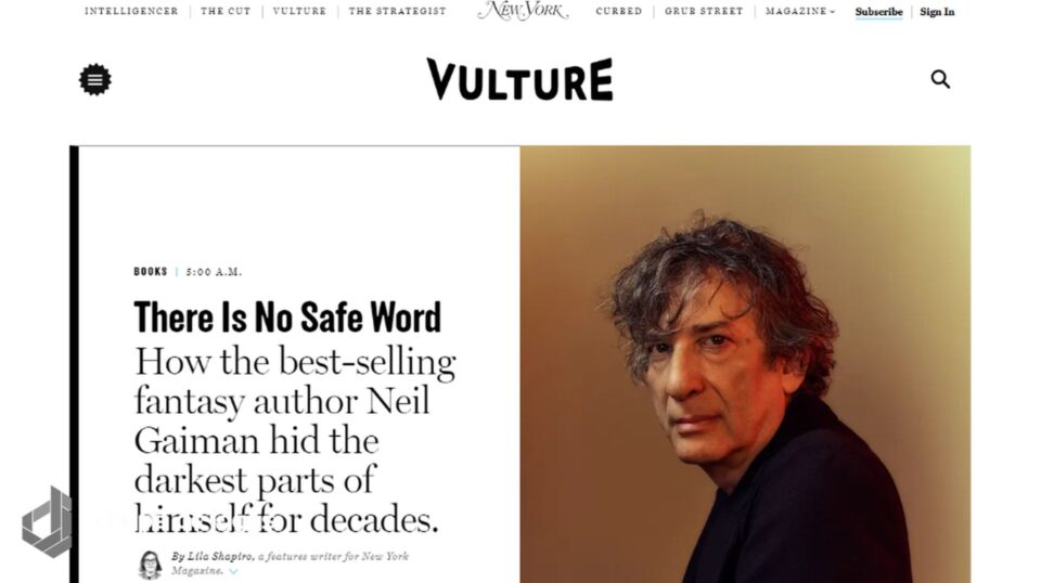 Mulheres descrevem supostas violências sexuais cometidas pelo escritor Neil Gaiman. Foto: Reprodução/Montagem Pedro Zambarda/Drops de Jogos